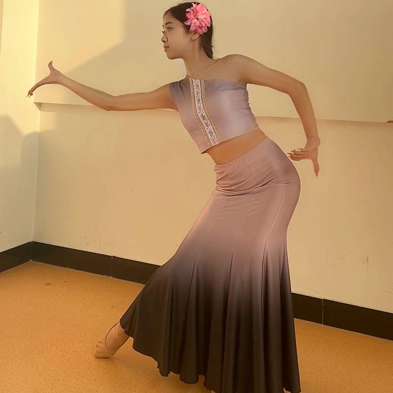 It's pink, eight 360-degree skirts and one shoulder